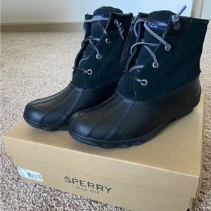 Sperry Women’s Syren Gulf Black Round Toe Lace Up Duck Boots Size 8.5